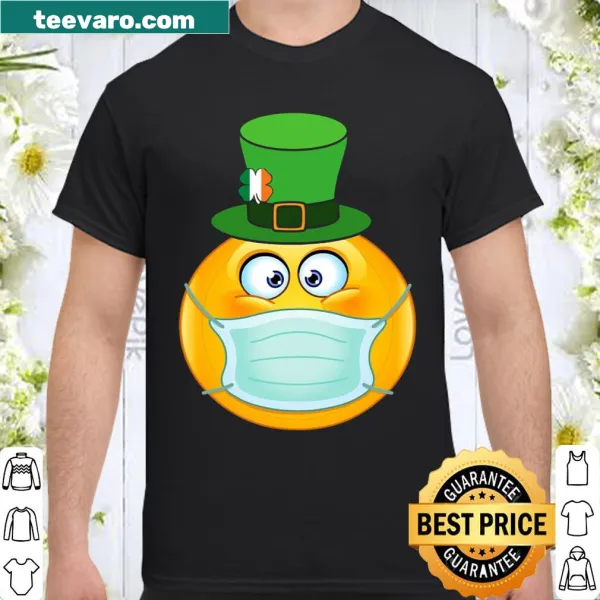 Funny St. Patrick's Day shirt with shamrock face mask design