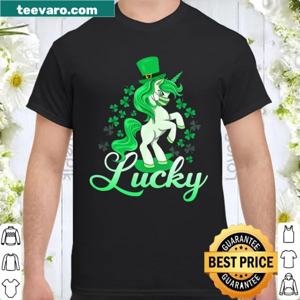 Cute St. Patrick's Day shirt with unicorn shamrock design