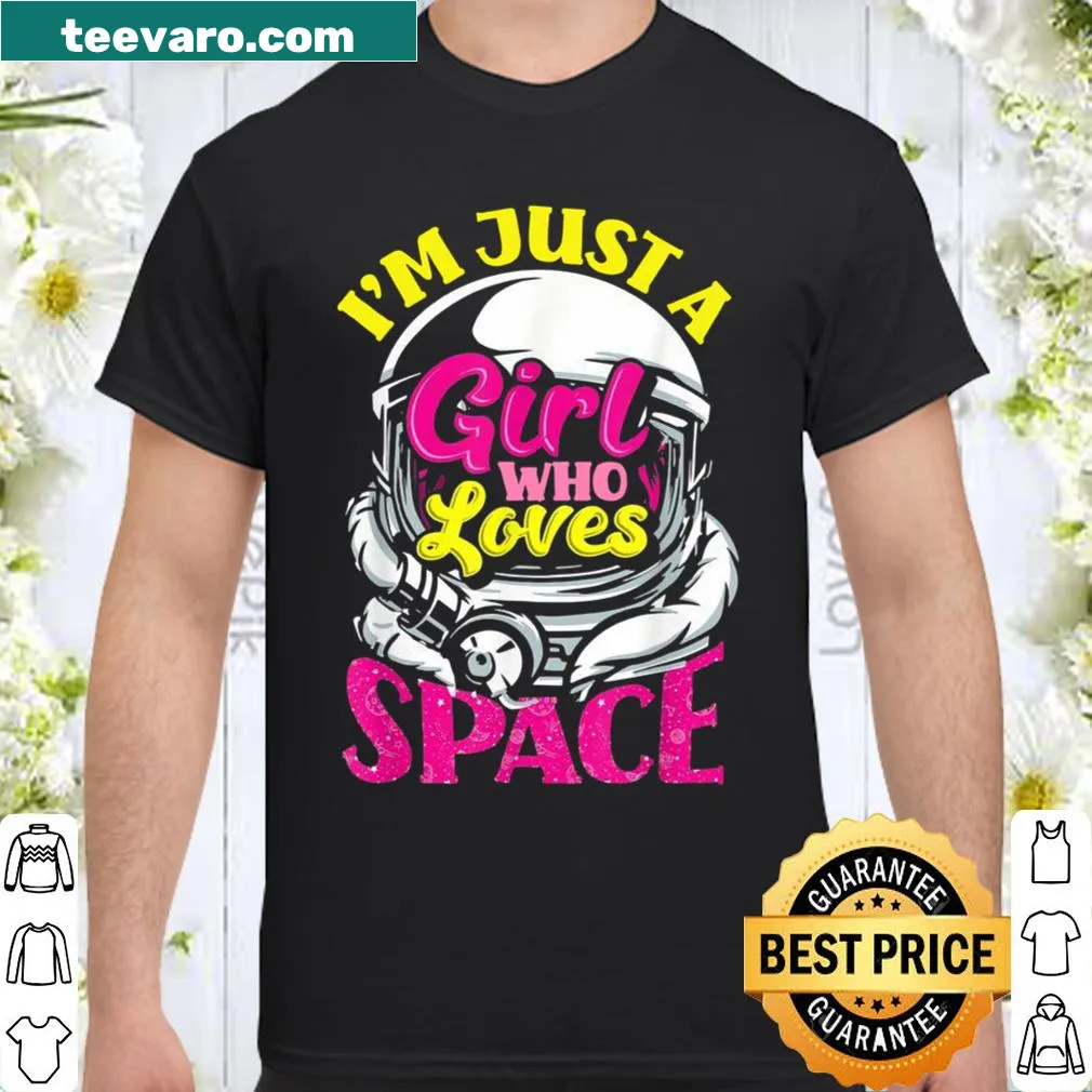 Whimsical shirt about loving space with a stargazing theme.