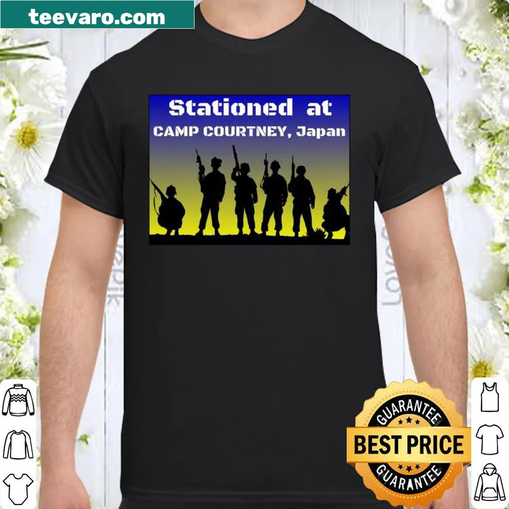 Camp Courtney shirt with military-themed typography