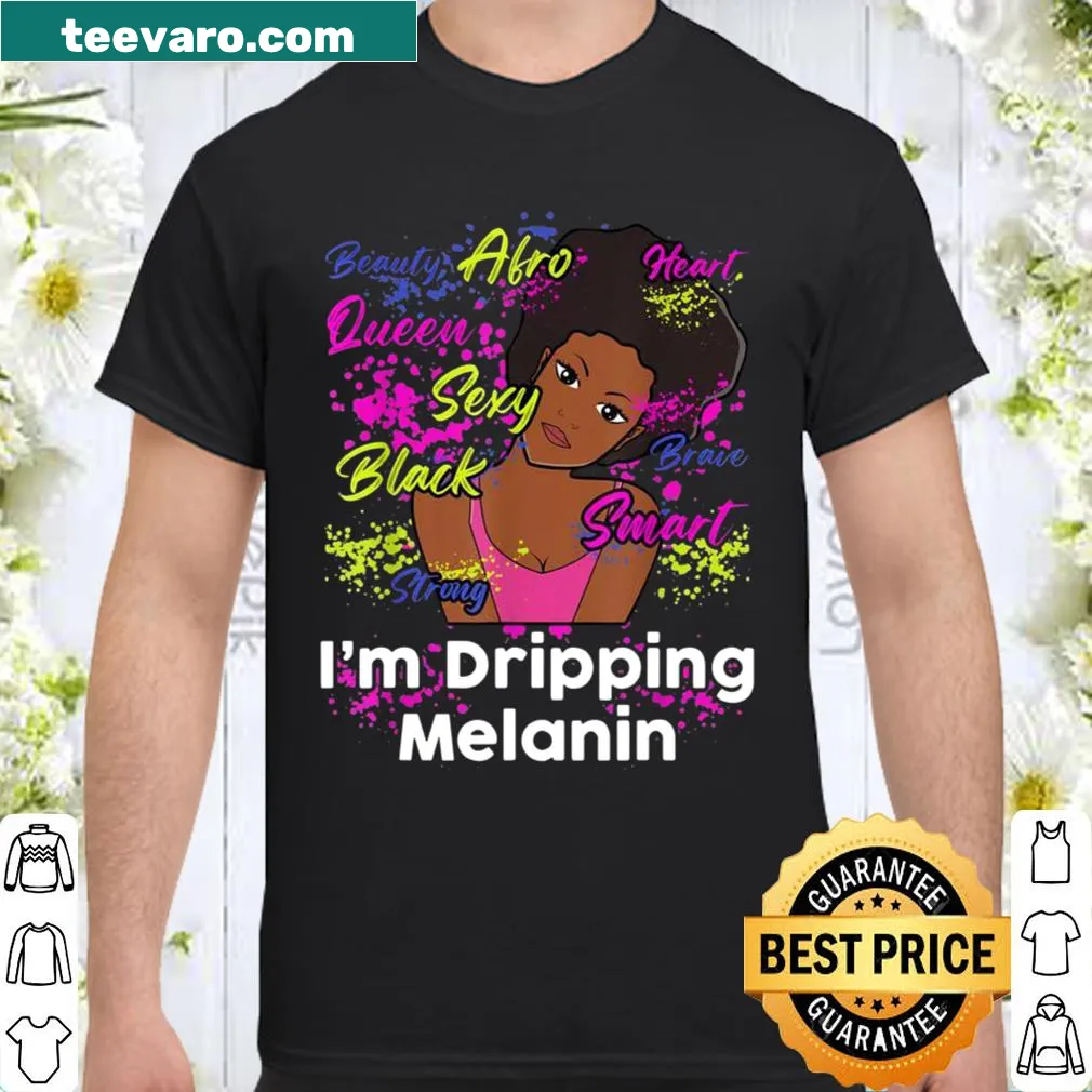 Word art shirt celebrating natural hair and melanin pride