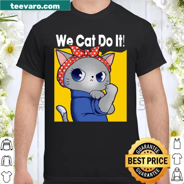Illustrative design of a strong cat inspired by 'We Can Do It!'