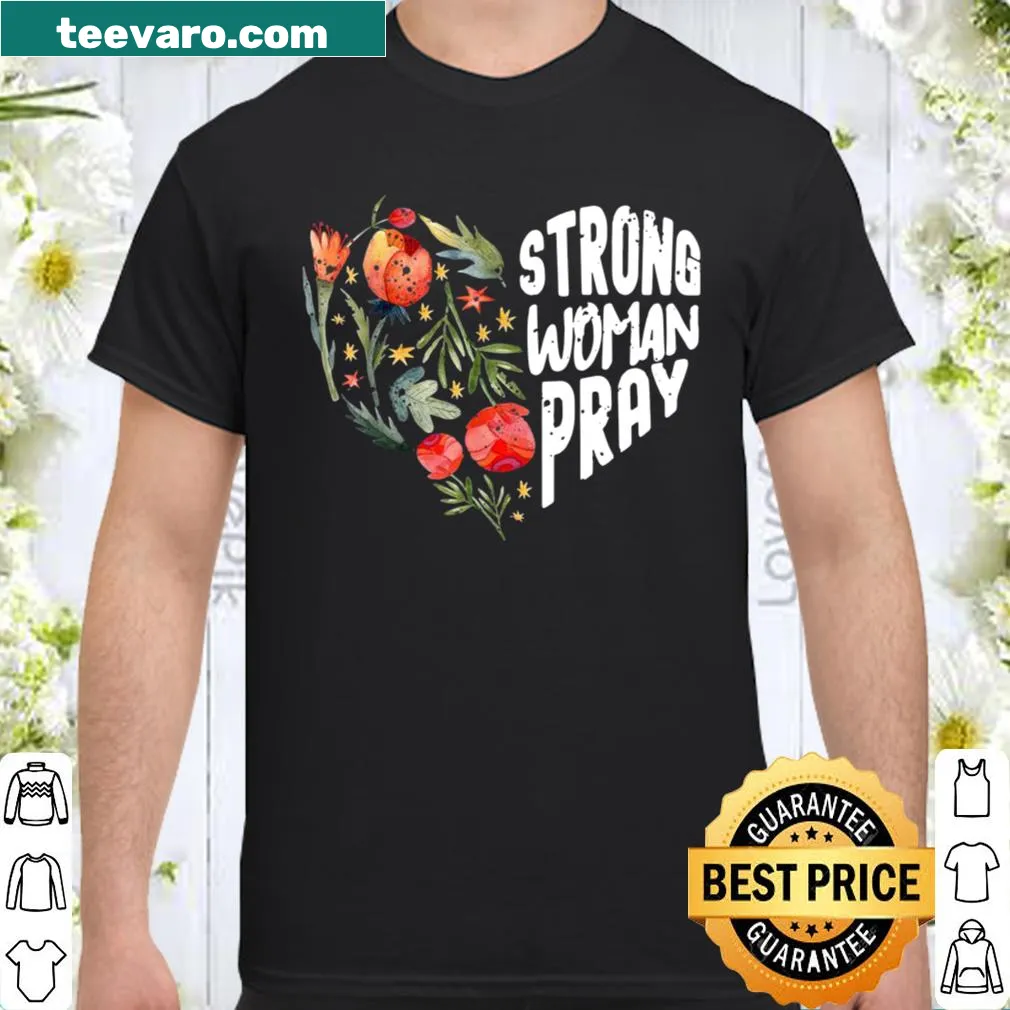 Typography T-shirt with a religious theme and flowers.