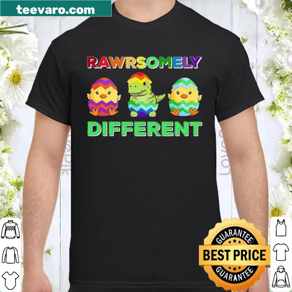 Wholesome shirt with T-Rex for Autism Awareness and Easter