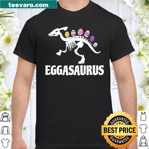Cartoon T-Rex with Easter eggs design