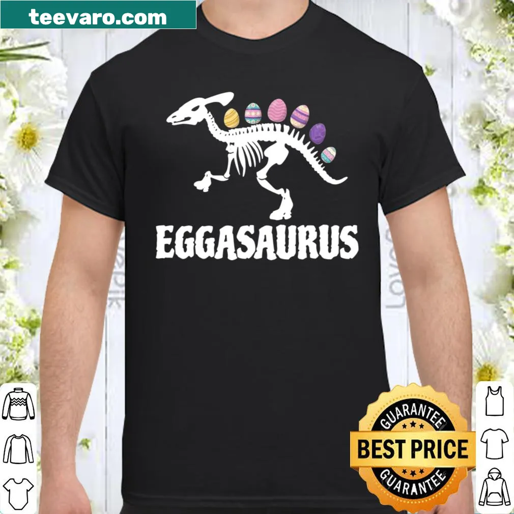 Cartoon T-Rex with Easter eggs design