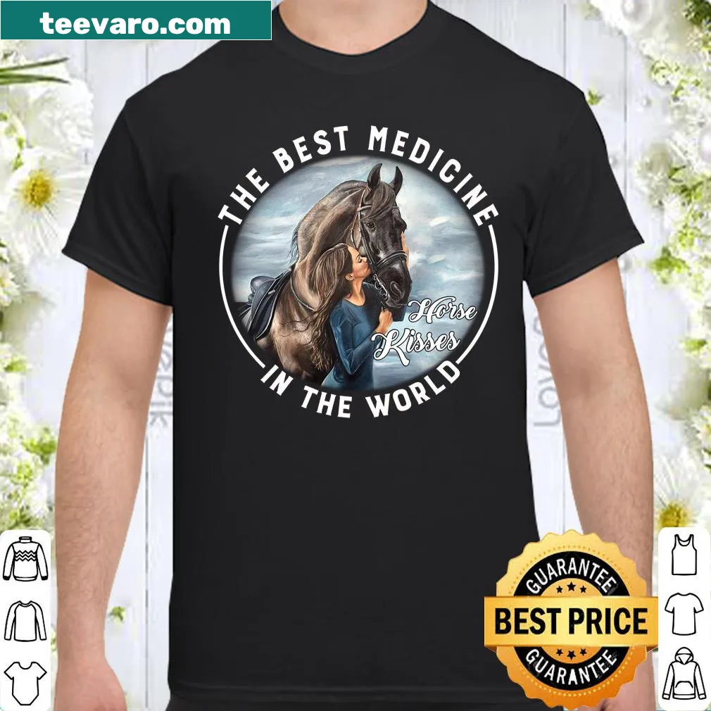 Illustration of a horse with a quote about horse kisses