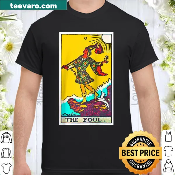 Whimsical tarot card shirt featuring The Fool design