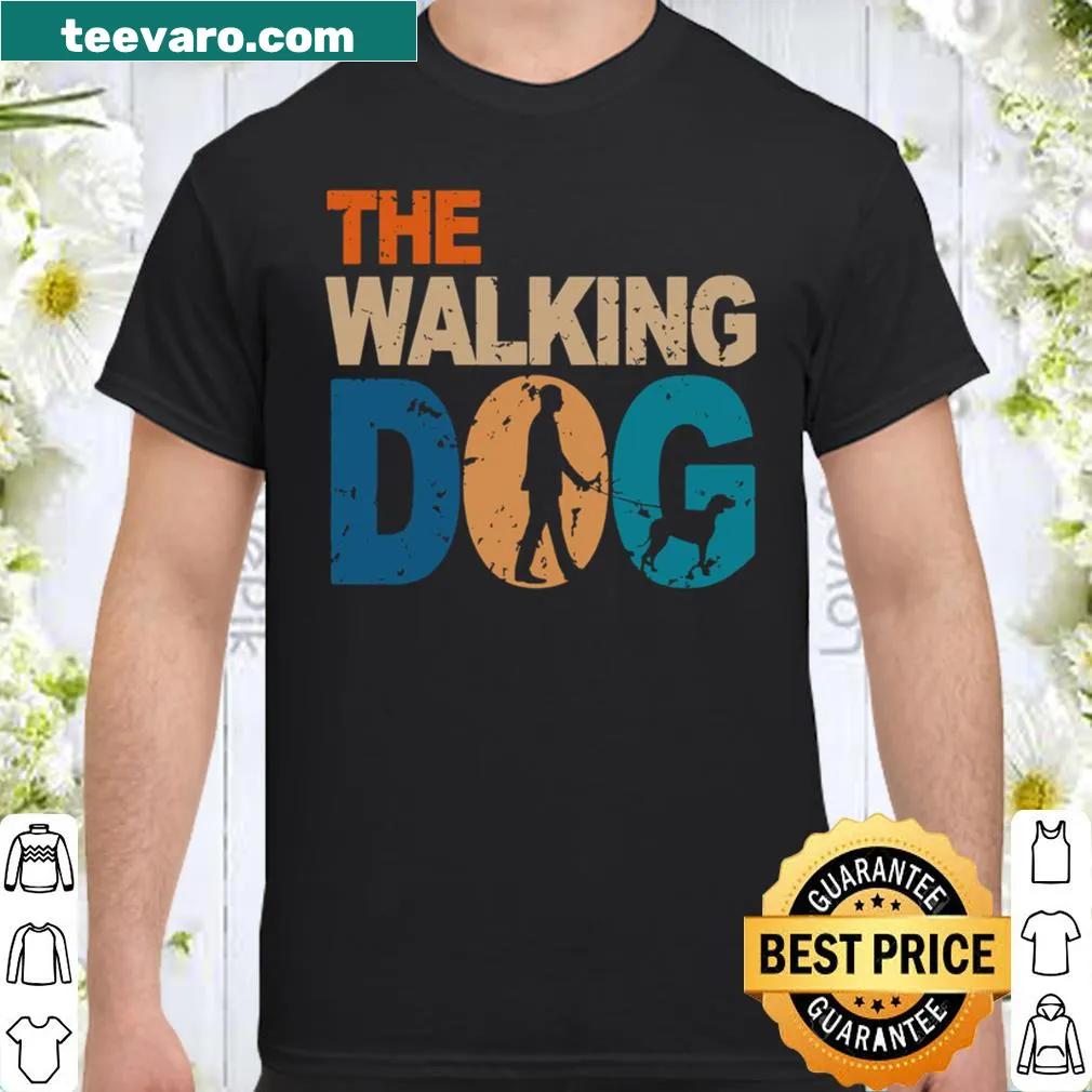Illustration of a dog enjoying a walk on a casual shirt