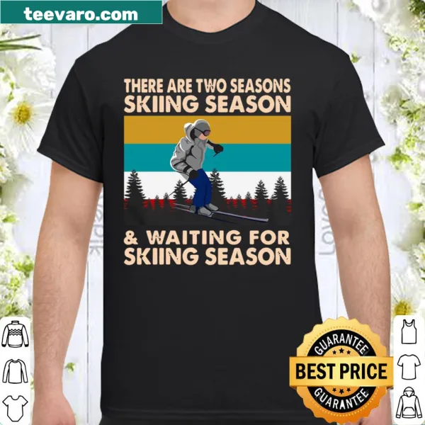 Vintage retro skiing graphic with humorous seasonal text