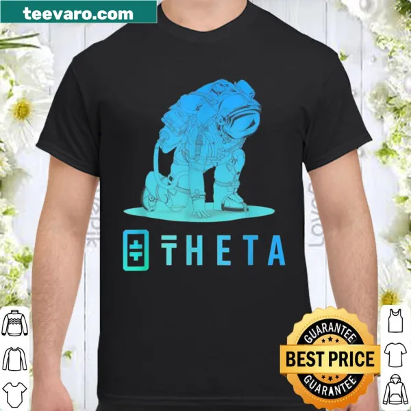 Minimalist t-shirt featuring Theta Coin cryptocurrency text