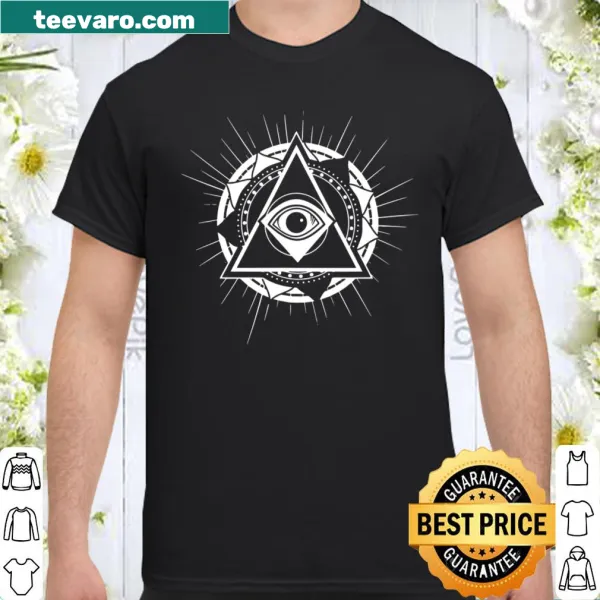 Minimalist line-art shirt featuring the Third Eye Pyramid symbol