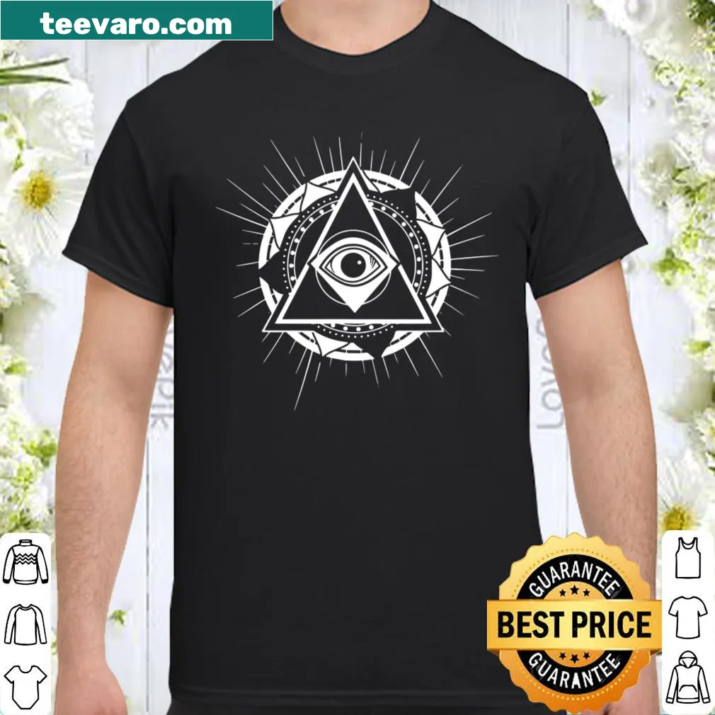 Minimalist line-art shirt featuring the Third Eye Pyramid symbol