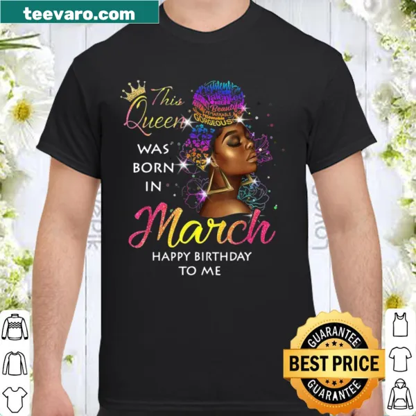 Text design celebrating March birthdays with Afro girl illustration
