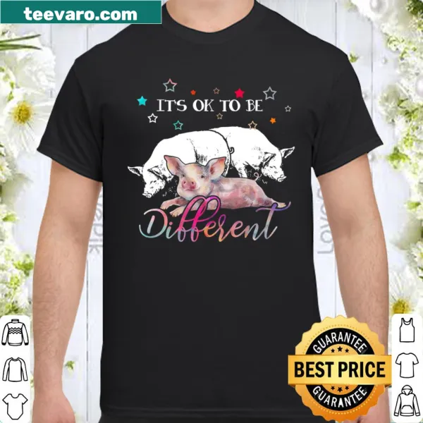 Playful shirt with pigs and the phrase about being different