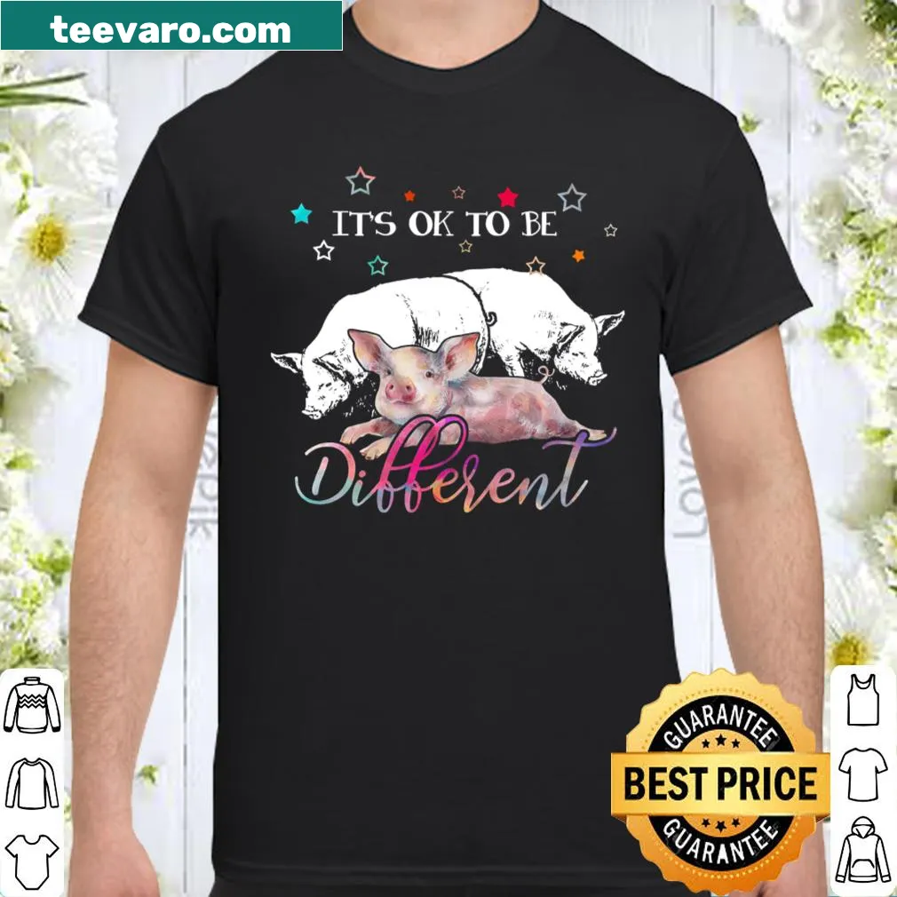 Playful shirt with pigs and the phrase about being different