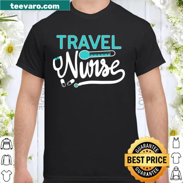 Travel Nurse Graduation T-shirt with medical and travel motifs