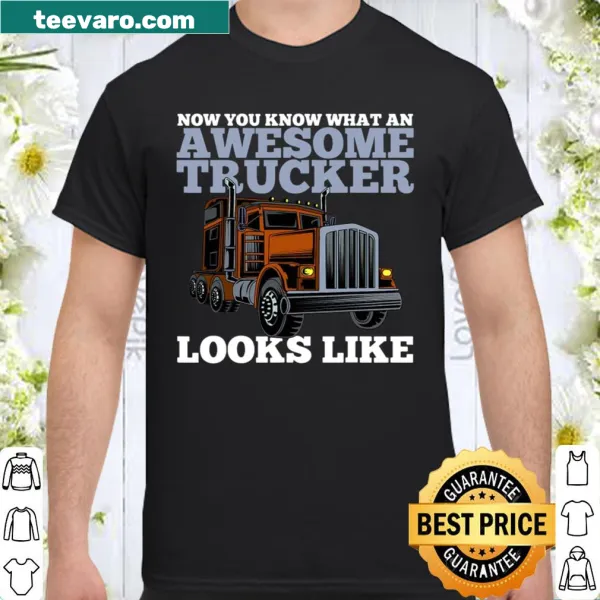 Vintage truck graphic on a shirt celebrating trucker life.