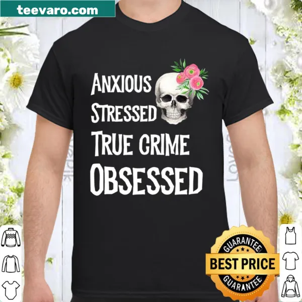 Graphic tee for true crime fans with pink skull design