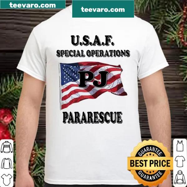 U.S.A.F. Pararescue shirt with bold lettering and military logo