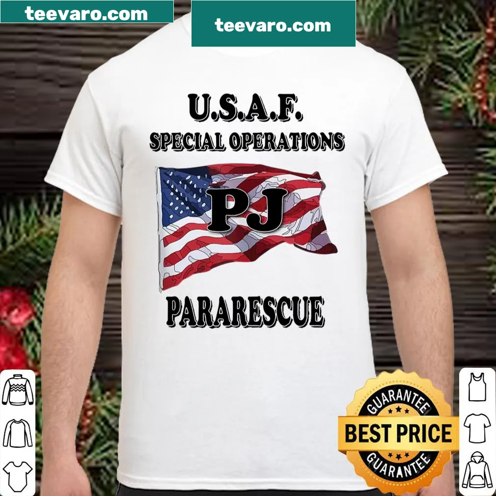 U.S.A.F. Pararescue shirt with bold lettering and military logo