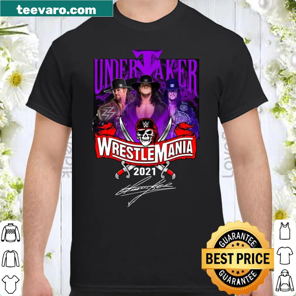 Shirt featuring the Undertaker design commemorating WrestleMania 2021