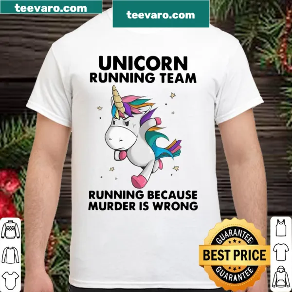 Funny unicorn running team shirt with humorous slogan
