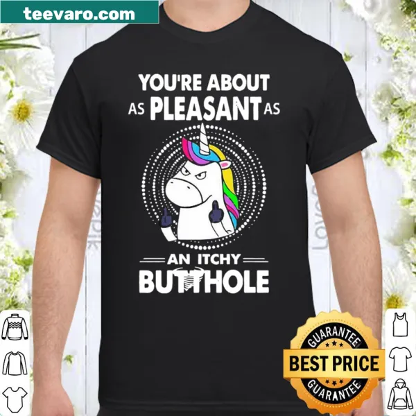Sarcastic graphic tee with humorous text about unicorns