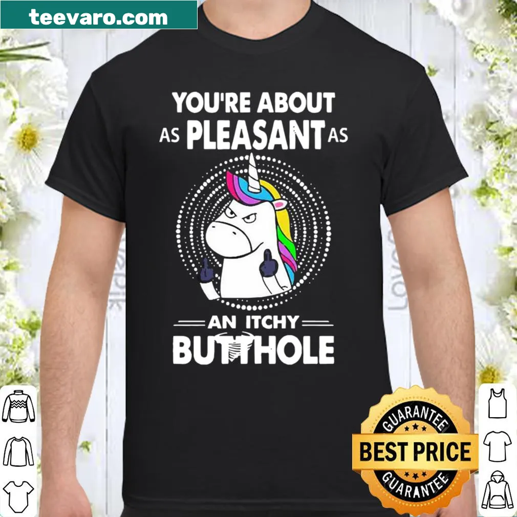 Sarcastic graphic tee with humorous text about unicorns