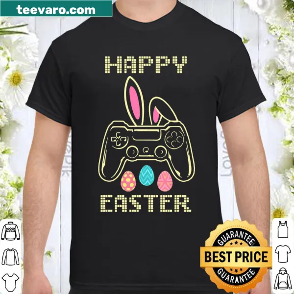 Cartoon bunny with a gaming controller for Easter shirt