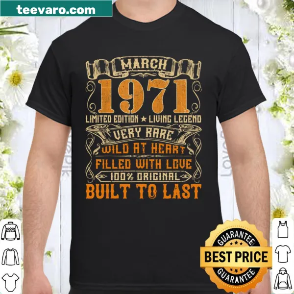 Vintage March 1971 shirt for 50th birthday