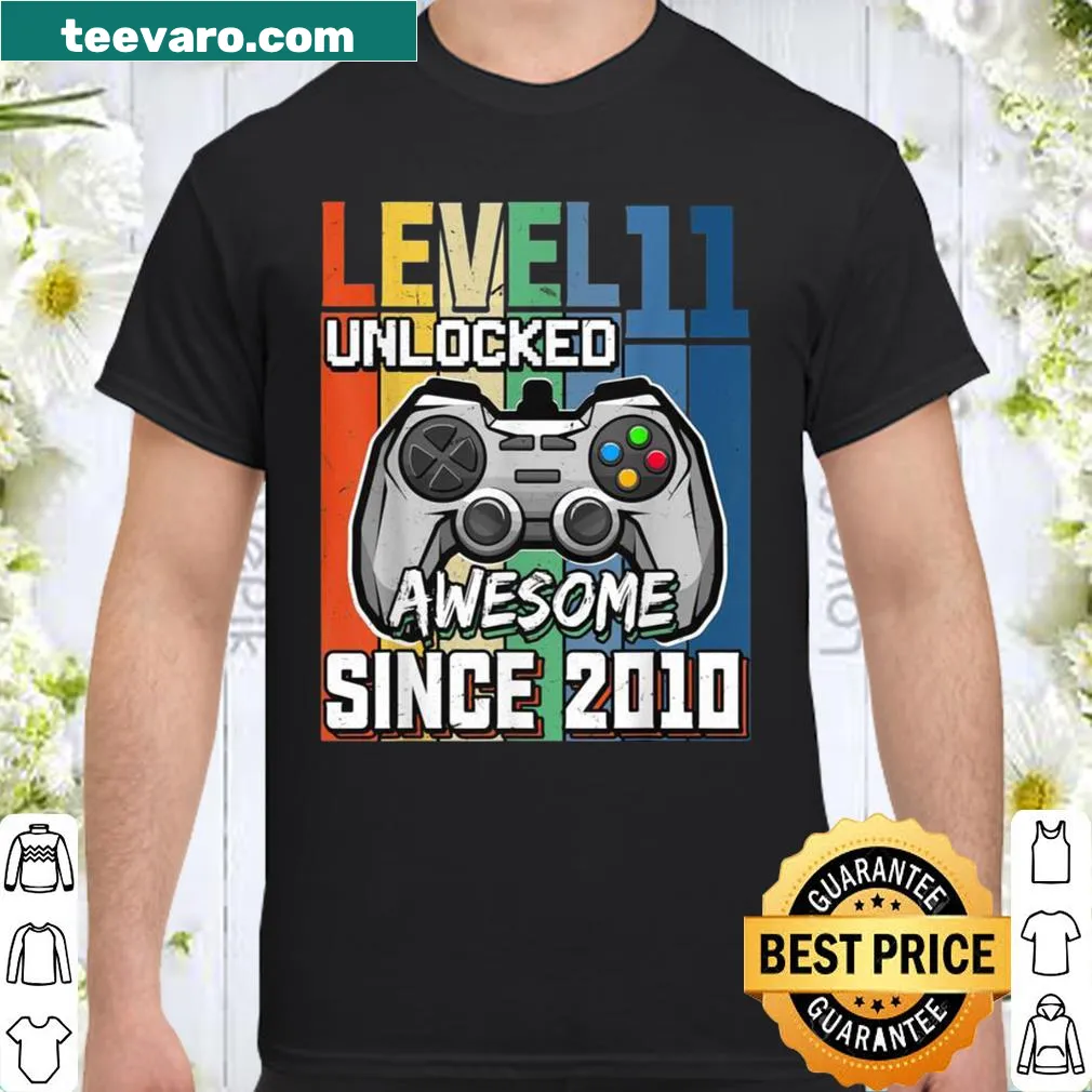Vintage distressed t-shirt with 'Level 11 Unlocked' graphic
