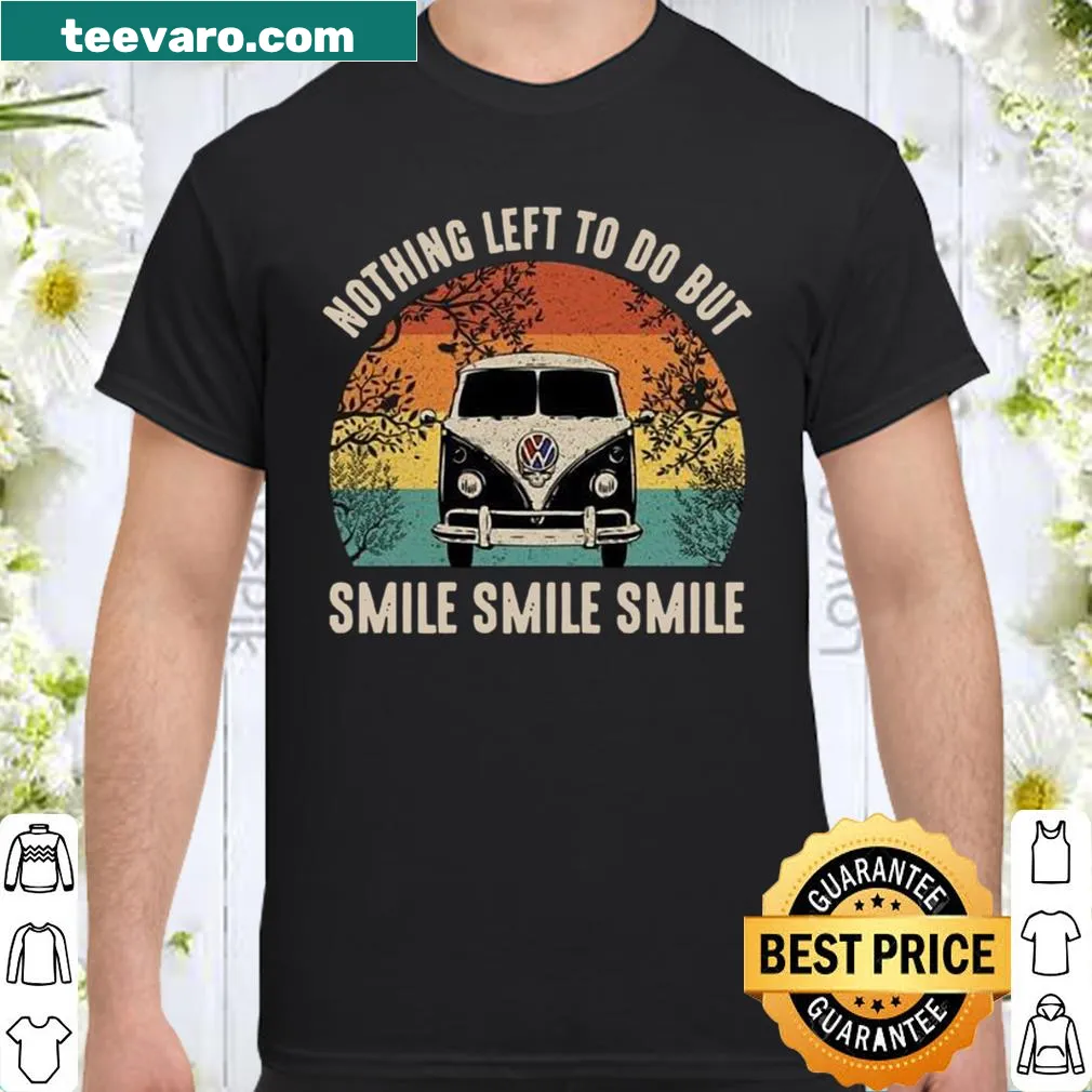 Vintage camping bus design with 'Keep Smile' text