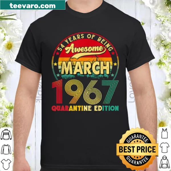 Vintage-style birthday T-shirt for March 1967