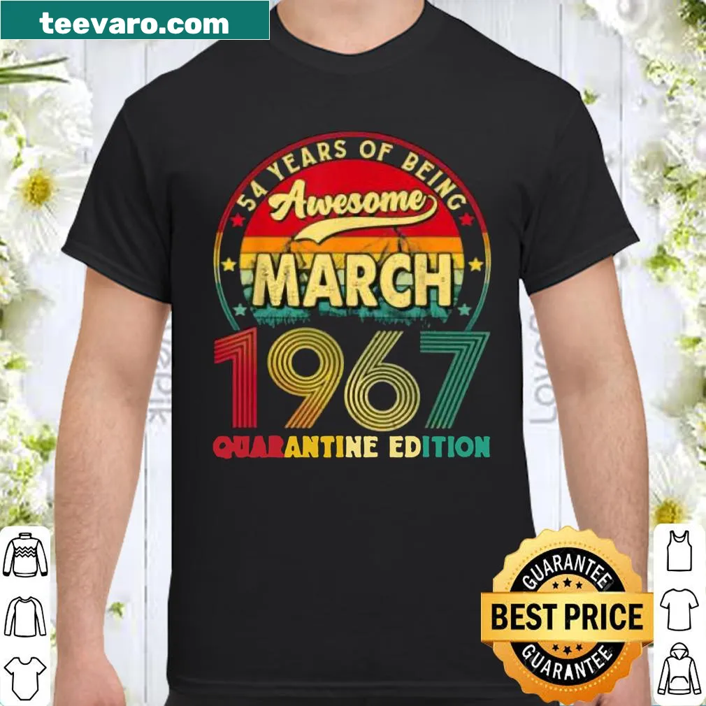 Vintage-style birthday T-shirt for March 1967