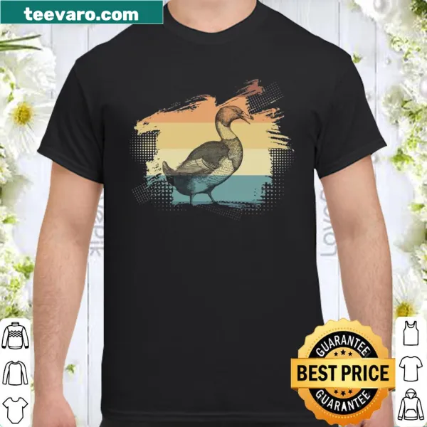 Vintage silhouette of a duck, representing wildlife in retro style