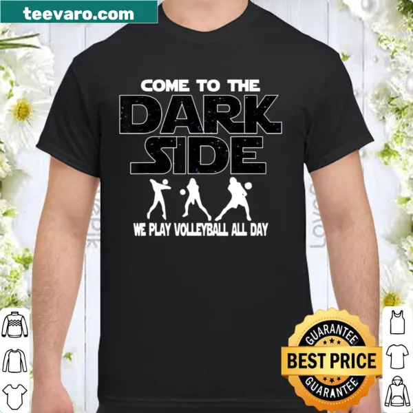 Playful volleyball shirt with dark side theme