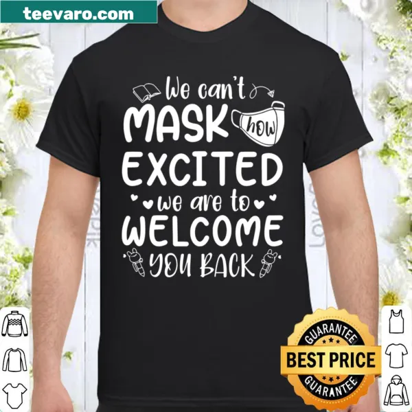 Teacher t-shirt with back-to-school excitement and mask design