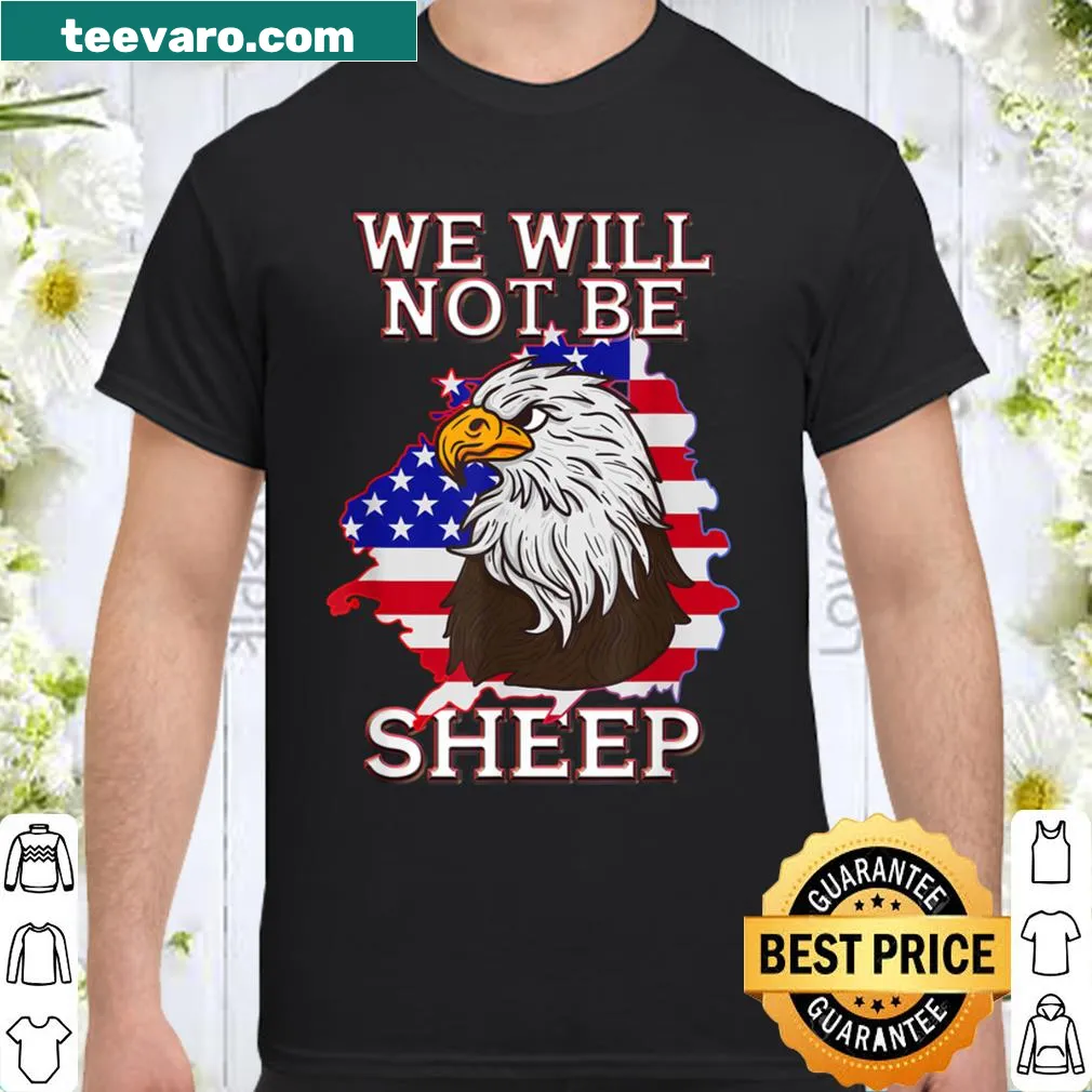 Patriotic t-shirt featuring an eagle and U.S. flag with a bold message