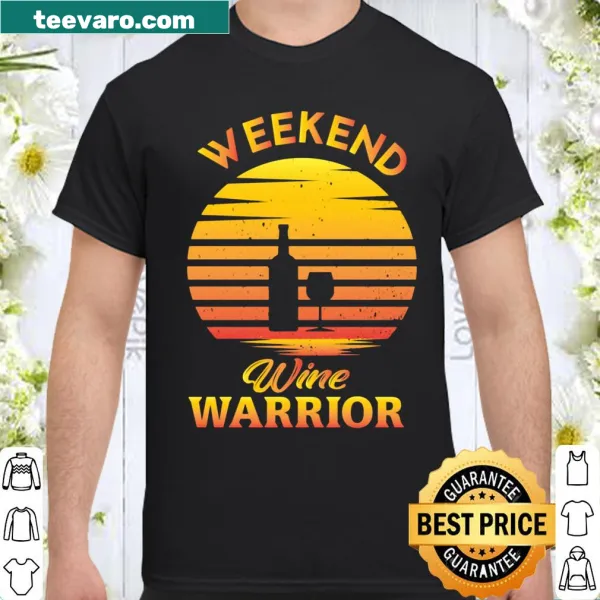 Shirt featuring a wine glass design with a sunset backdrop