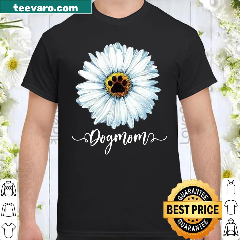 Floral-themed shirt celebrating dog moms with sunflower designs.