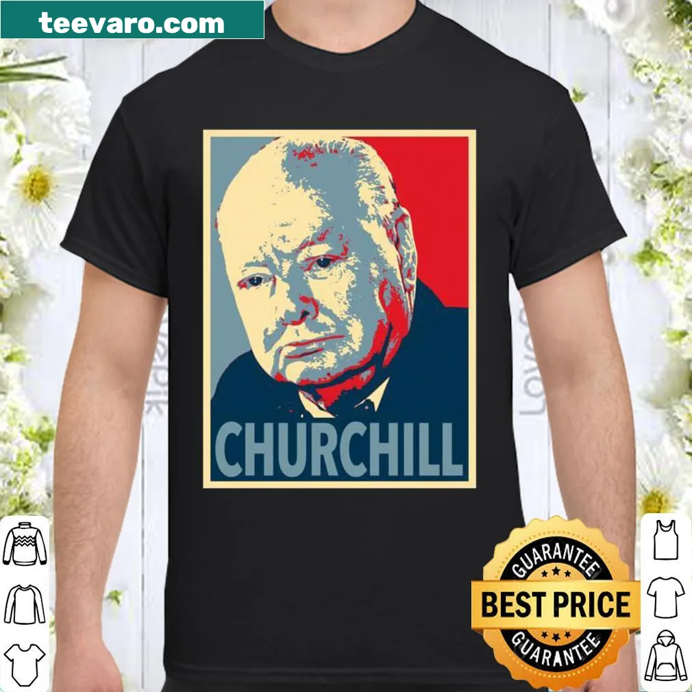 Shirt with an illustration of Winston Churchill's profile