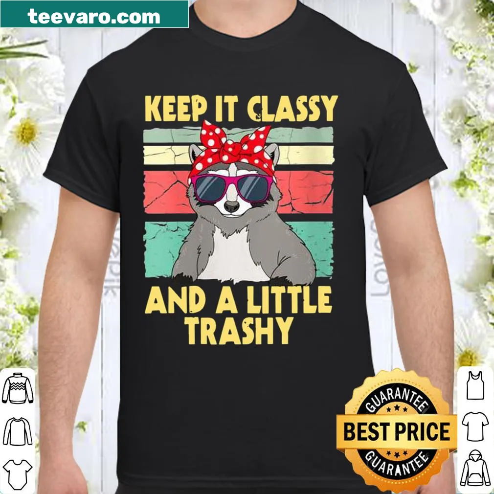 Cute cartoon raccoon shirt with the text 'A Little Trashy'