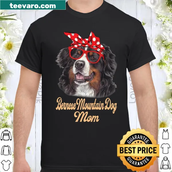 Illustrated Bernese Mountain Dog in a bandana on a shirt