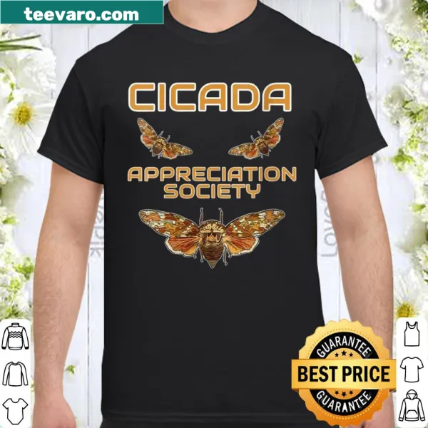 Cicada illustration on a shirt celebrating the Cicada Appreciation Society.