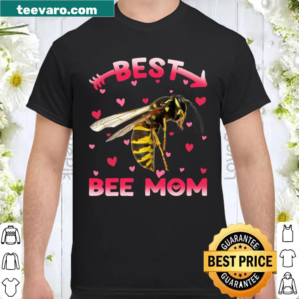 Cute shirt with bee illustrations and text 'Best Bee Mom'