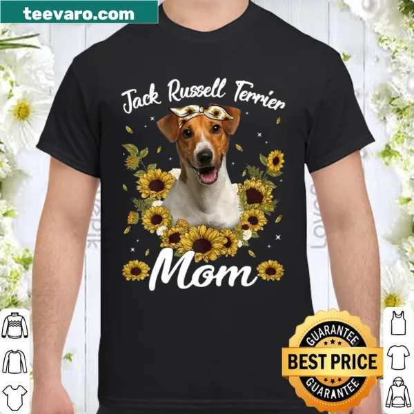 Illustration of a Jack Russell Terrier and sunflowers for dog moms