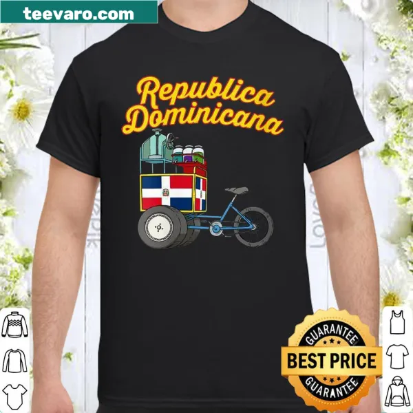 Illustrated cart design celebrating Dominican culture on a women's shirt