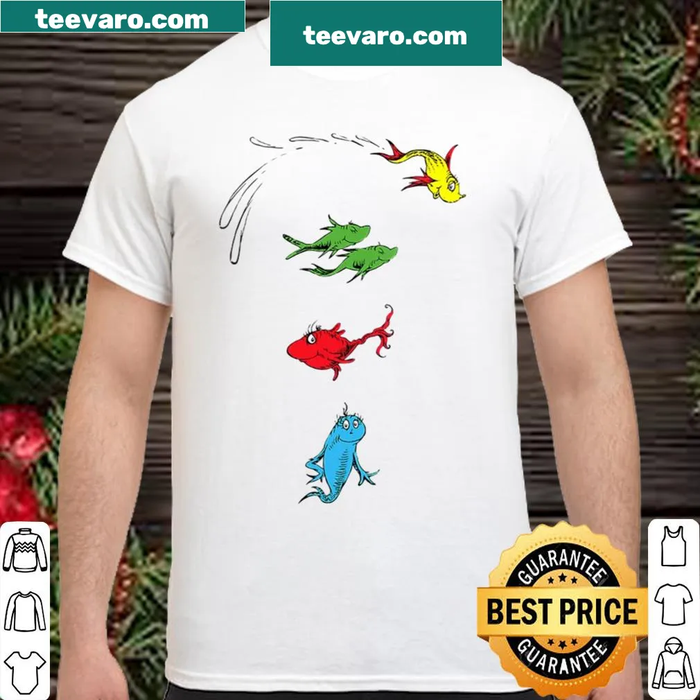 Colorful fish design shirt inspired by Dr. Seuss's classic book.