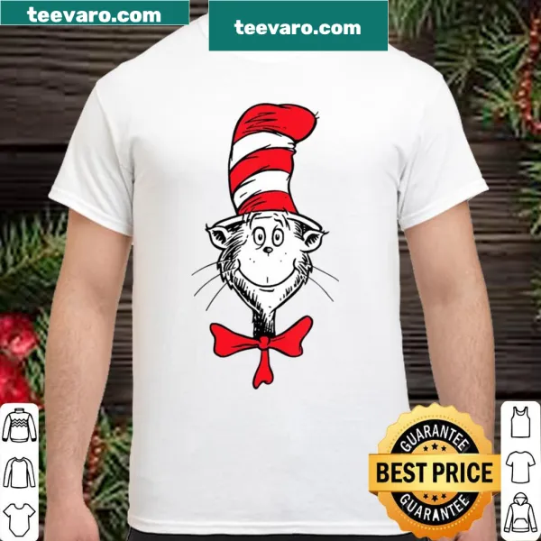 Shirt featuring the iconic face of The Cat in the Hat from Dr. Seuss.